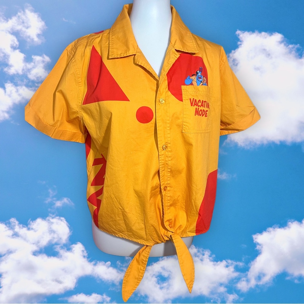 Her Universe Disney Aladdin Genie Vacation Tie front button up top, XL